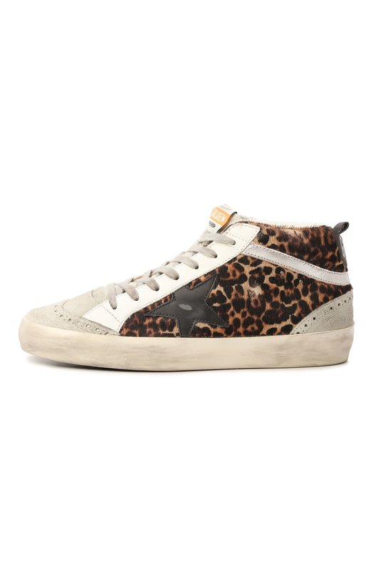 Кожаные кеды Mid Star Golden Goose Deluxe Brand GWF00122.F003766 Леопардовый  GWF00122.F003766 Фото 4