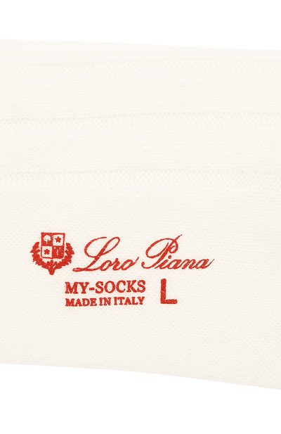 Кашемировые носки LORO PIANA кремового цвета по цене 13850 руб., арт. FAF8553, фото 2 Кашемировые носки LORO PIANA, арт. FAF8553, фото 2