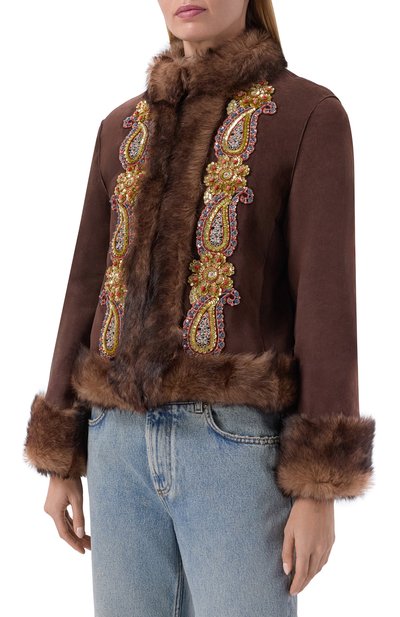 Дубленка с отделкой пайетками VALENTINO, арт. 8B3NA06D/9VF, фото 3