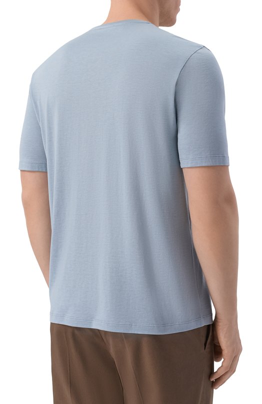 Футболка из шелка и хлопка 12 STOREEZ 137282 Синий  137282 Фото 4