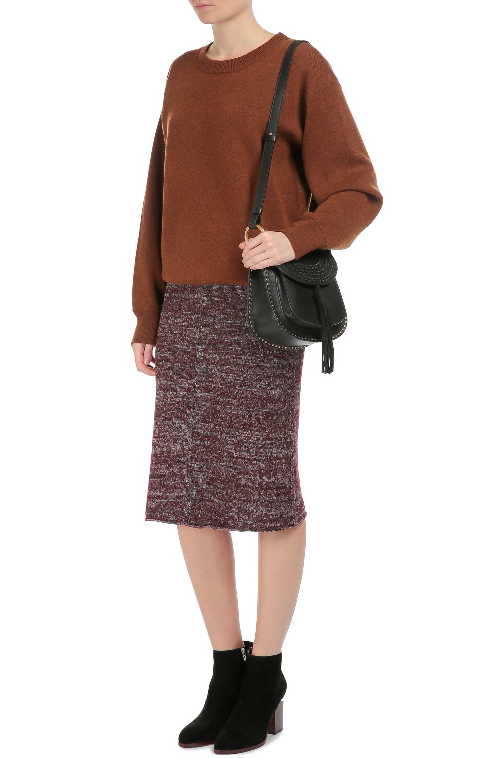 Кожаная сумка hudson small с плетением и металлическим декором CHLOÉ, арт. 3S1219/H68, фото 2