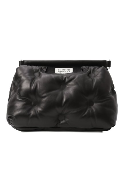 Женская сумка glam slam classique medium MAISON MARGIELA черного цвета, арт. SB1WG0034/P4300 | Фото 1 (Материал сплава: Проставлено; Ремень/цепочка: На ремешке; Материал: Натуральная кожа; Размер: medium; Драгоценные камни: Проставлено)