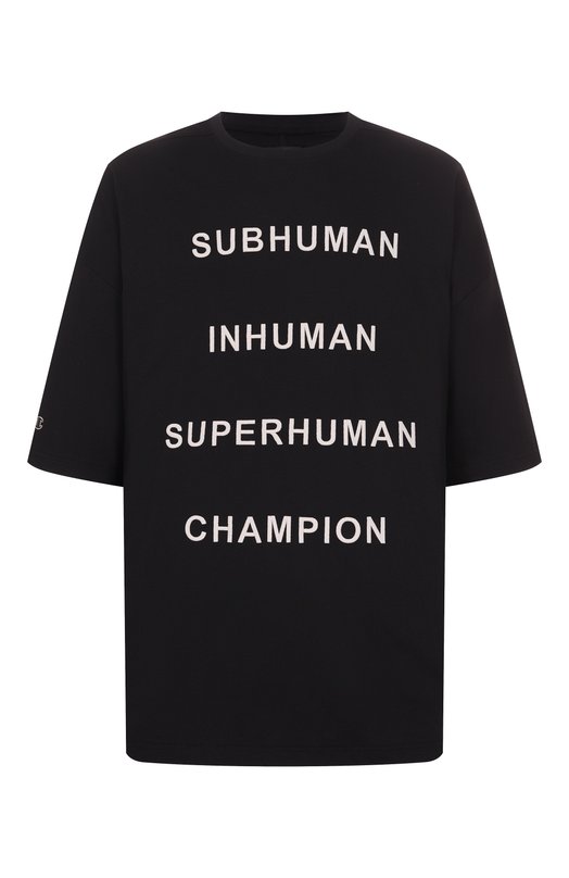 Хлопковая футболка Rick Owens x Champion Rick Owens CM01E1675/CHJG Чёрный CM01E1675/CHJG