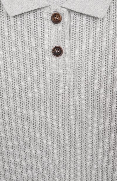 Хлопковое поло BRUNELLO CUCINELLI светло-серого цвета по цене 66200 руб., арт. BSTM20005A, фото 3 Хлопковое поло BRUNELLO CUCINELLI, арт. BSTM20005A, фото 3