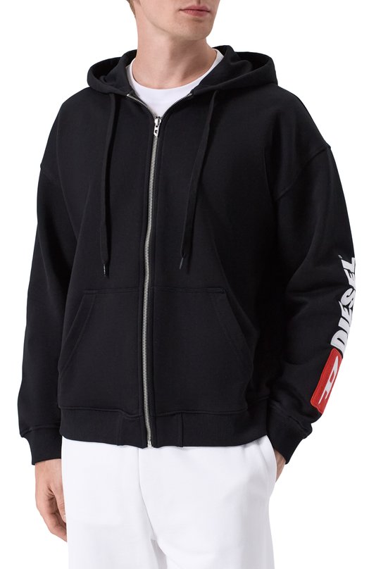 Хлопковая толстовка Diesel A20022/0GEAD Чёрный  A20022/0GEAD Фото 3