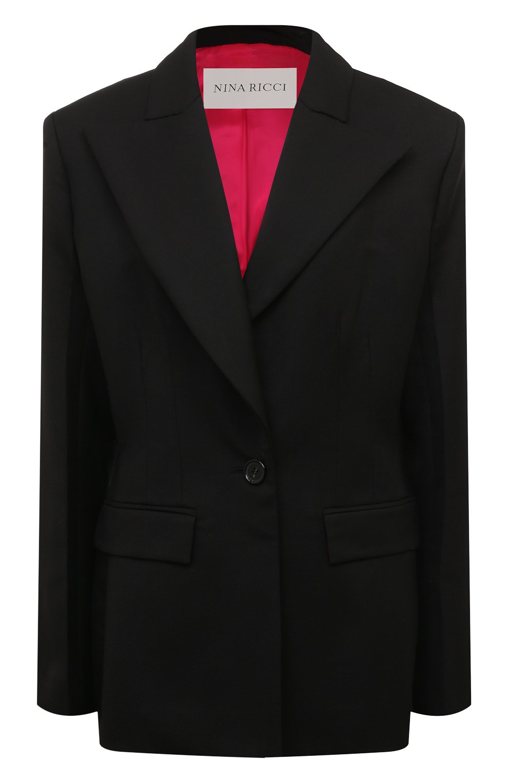 Шерстяной жакет NINA RICCI черного цвета по цене 127000 руб., арт. 24ACVE011WV0322, фото 1 Шерстяной жакет NINA RICCI, арт. 24ACVE011WV0322, фото 1