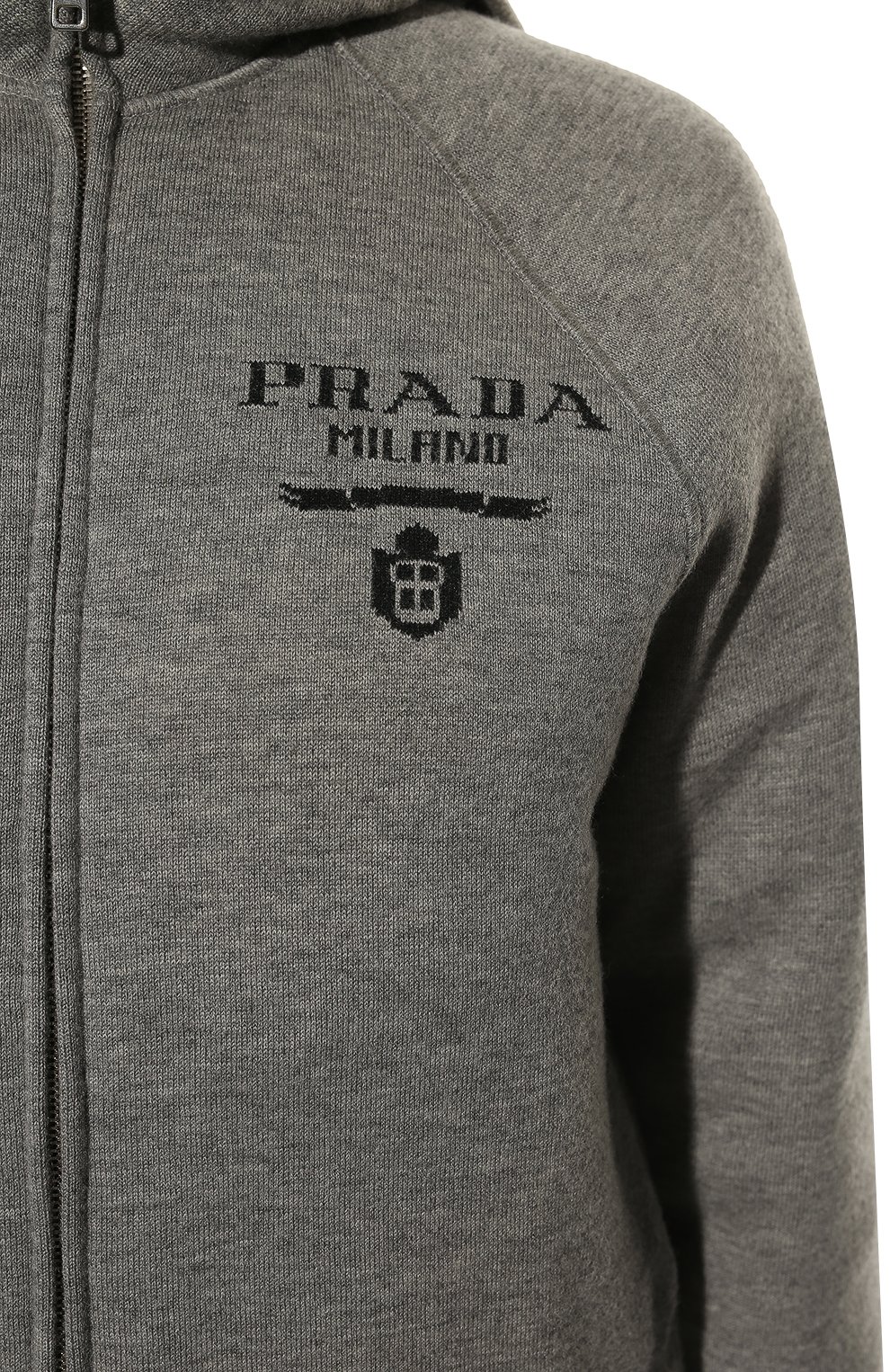 Кашемировый кардиган PRADA серого цвета по цене 450000 руб., арт. P25I95-10J4-F0031-212, фото 5 Кашемировый кардиган PRADA, арт. P25I95-10J4-F0031-212, фото 5