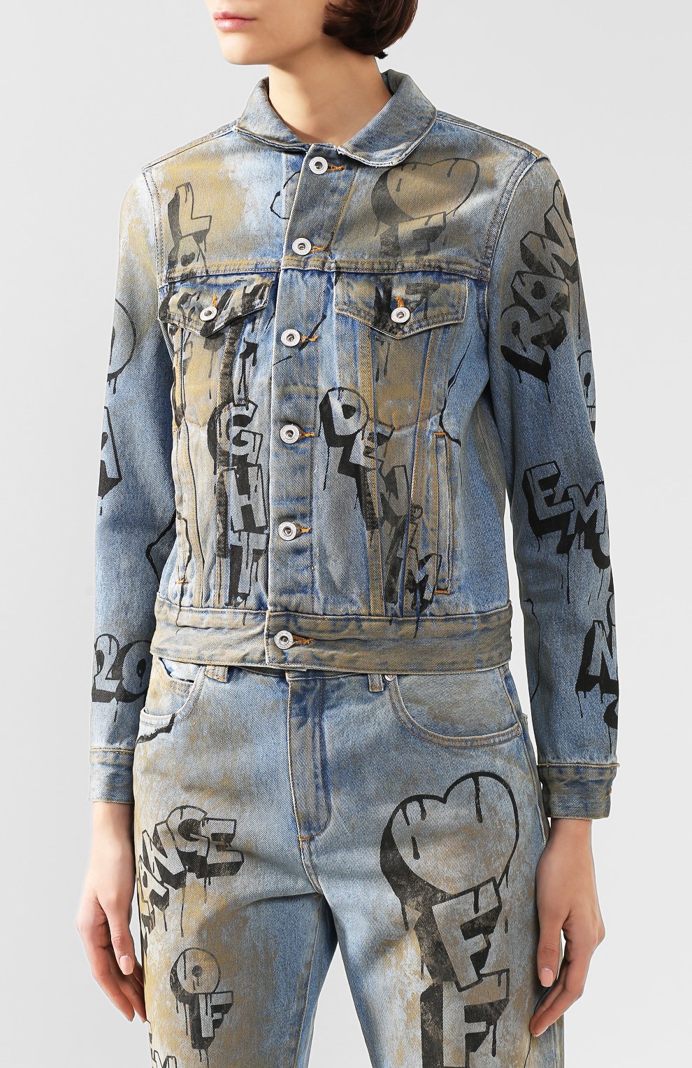 Джинсовая куртка OFF-WHITE синего цвета по цене 62300 руб., арт. 0WYE012F197730627110, фото 3 Джинсовая куртка OFF-WHITE, арт. 0WYE012F197730627110, фото 3