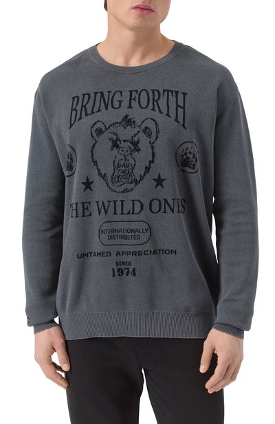 Хлопковый джемпер ICEBERG темно-серого цвета по цене 47250 руб., арт. A014/7633, фото 3 Хлопковый джемпер ICEBERG, арт. A014/7633, фото 3