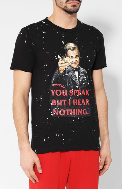 Хлопковая футболка DOMREBEL черного цвета по цене 18700 руб., арт. CHEERS/T-SHIRT/PAINT, фото 3 Хлопковая футболка DOMREBEL, арт. CHEERS/T-SHIRT/PAINT, фото 3