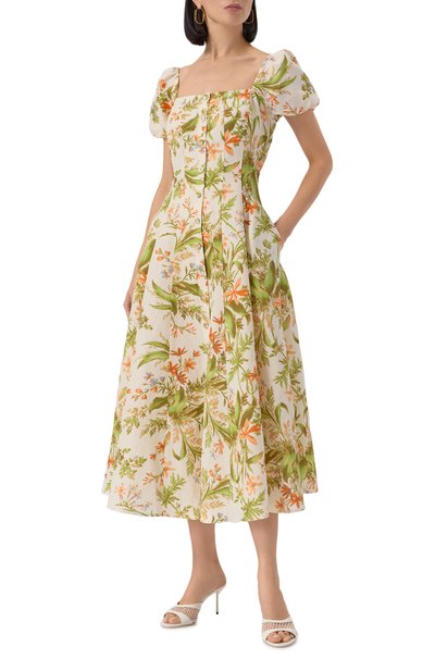 Платье из шелка и льна PAIGE кремового цвета по цене 64550 руб., арт. 1J06P61-B803, фото 3 Платье из шелка и льна PAIGE, арт. 1J06P61-B803, фото 3