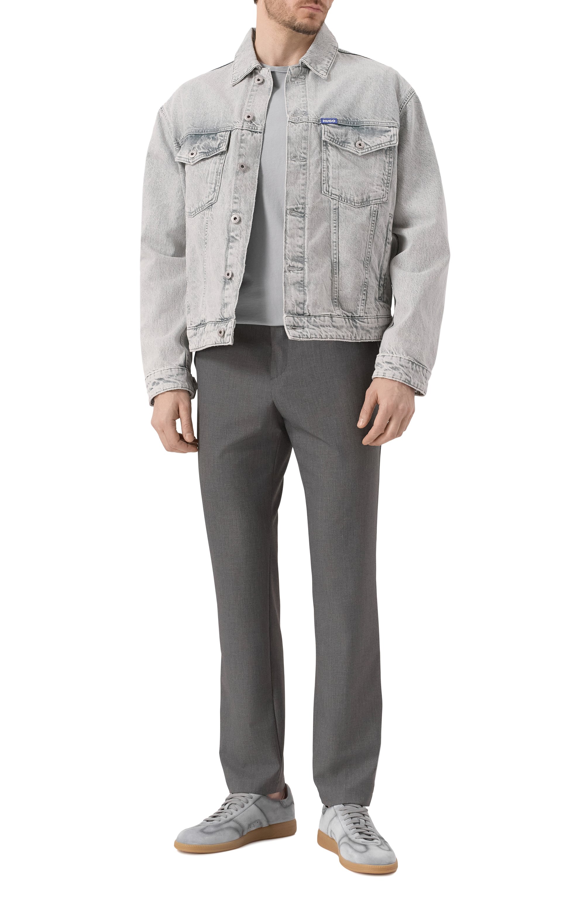 Джинсовая куртка HUGO BLUE светло-голубого цвета по цене 22450 руб., арт. 50534538, фото 2 Джинсовая куртка HUGO BLUE, арт. 50534538, фото 2