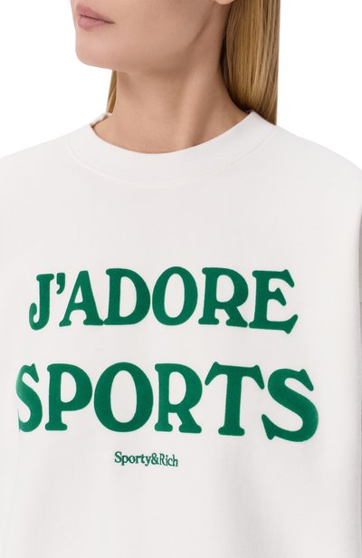 Хлопковый свитшот SPORTY AND RICH, арт. ST09873702WH01, фото 5
