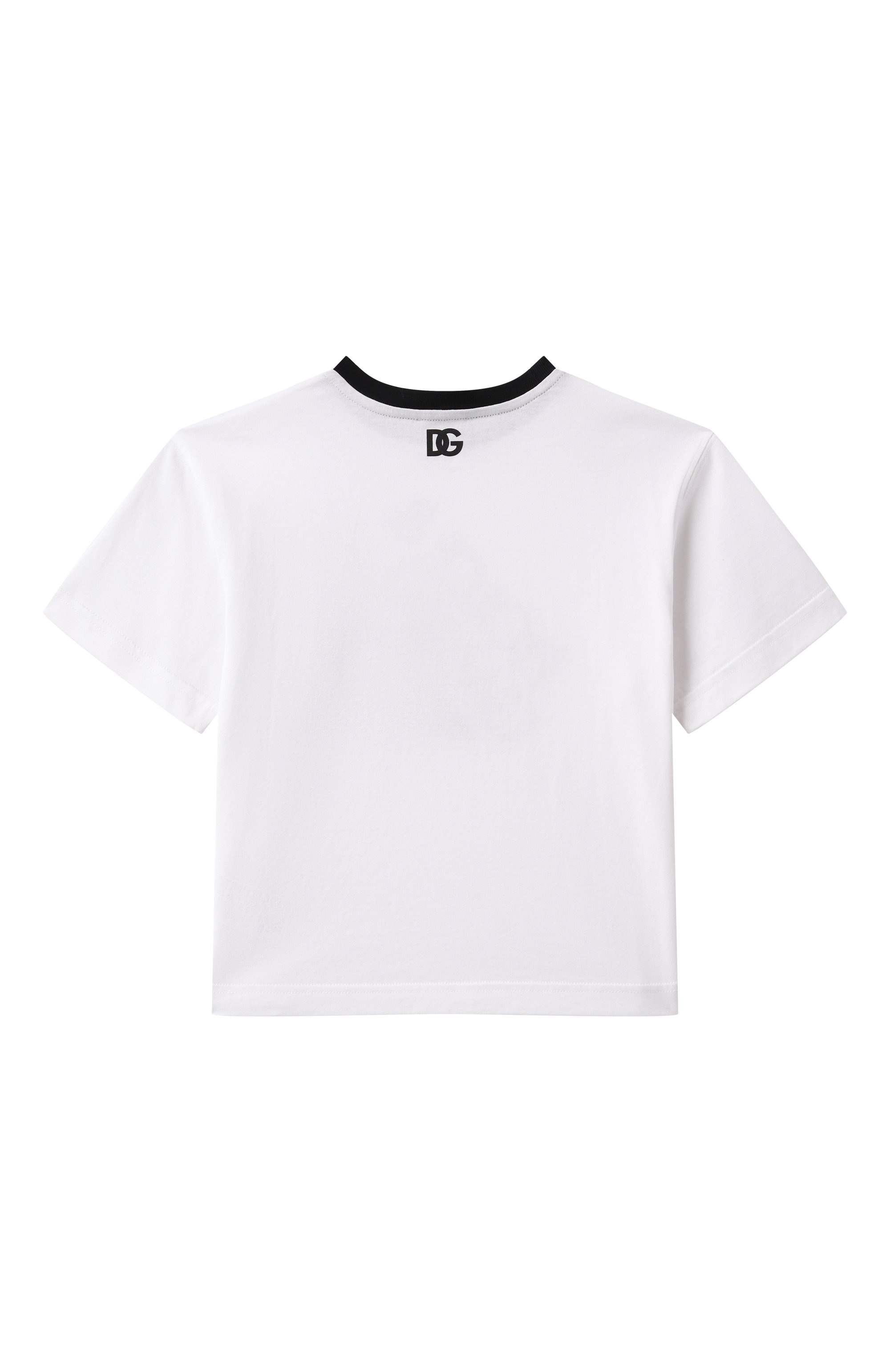 Хлопковая футболка DOLCE & GABBANA белого цвета по цене 24950 руб., арт. L4JTHV/G706J/2-6, фото 2 Хлопковая футболка DOLCE & GABBANA, арт. L4JTHV/G706J/2-6, фото 2