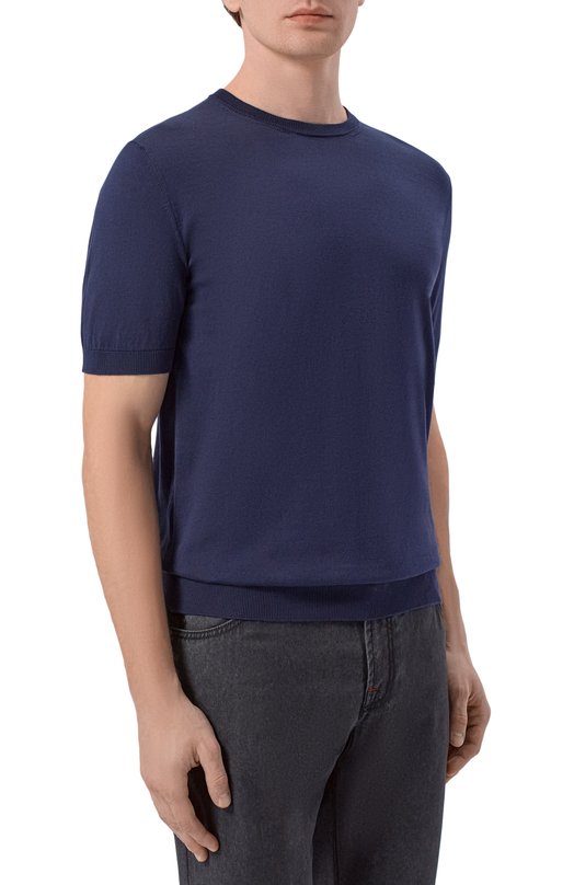 Хлопковый джемпер Andrea Campagna M5426-8055 Синий  M5426-8055 Фото 3