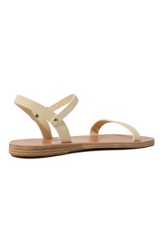 Женские кожаные сандалии irida flat ANCIENT GREEK SANDALS кремвого цвета, арт. IRIDA FLAT/VACHETTA/35 | Фото 3 (Каблук высота: Низкий; Материал внутренний: Натуральная кожа; Материал сплава: Проставлено; Подошва: Плоская; Драгоценные камни: Проставлено)