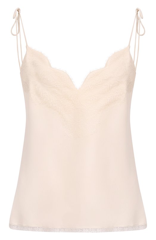 Шелковый топ Valentino 8B3AEBG1/1MM Кремовый 8B3AEBG1/1MM