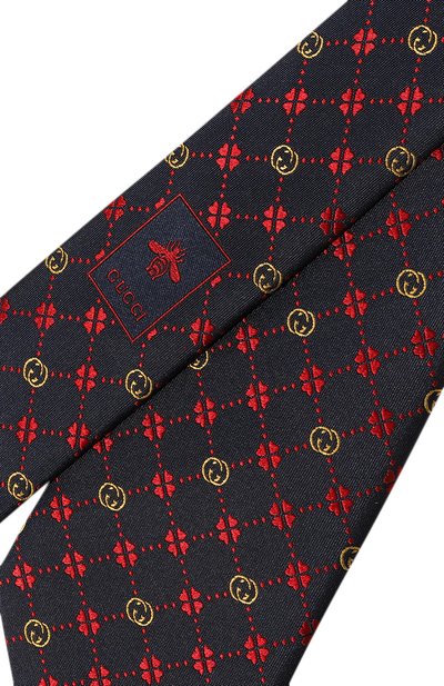 Шелковый галстук GUCCI темно-синего цвета по цене 28800 руб., арт. 658242 4E002, фото 4 Шелковый галстук GUCCI, арт. 658242 4E002, фото 4