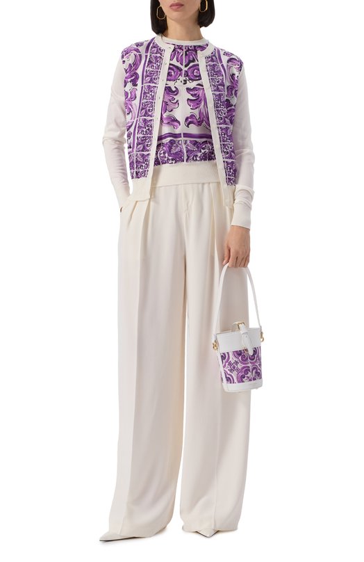 Шелковый кардиган Dolce & Gabbana FXV10T/JBSJF Фиолетовый  FXV10T/JBSJF Фото 2