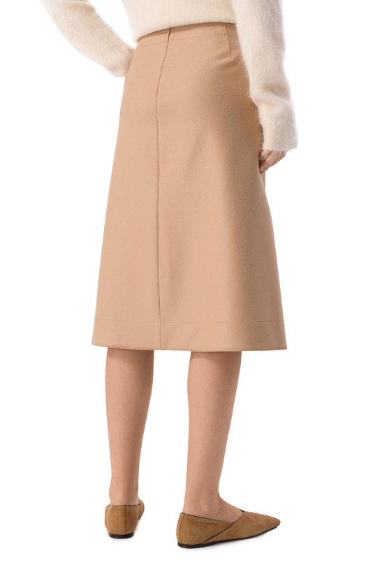 Шерстяная юбка Jil Sander J02MA0231/J40045 Бежевый  J02MA0231/J40045 Фото 4