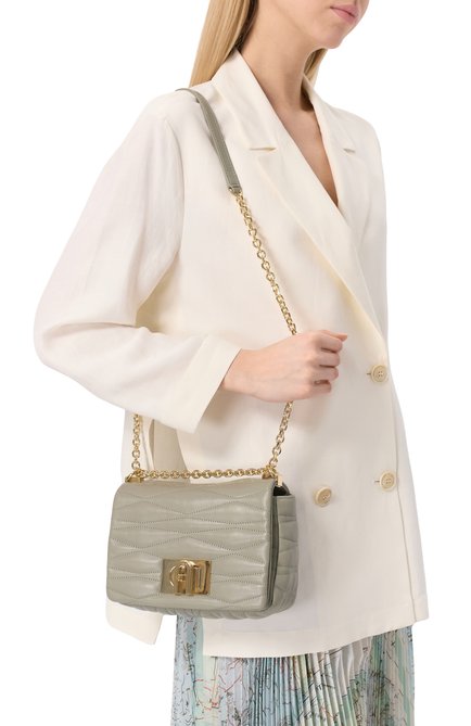Женская сумка furla 1927 small FURLA хаки цвета, арт. WB01671/BX3221 | Фото 2 (Драгоценные камни: Проставлено; Материал сплава: Проставлено; Размер: small; Ремень/цепочка: На ремешке; Материал: Натуральная кожа)