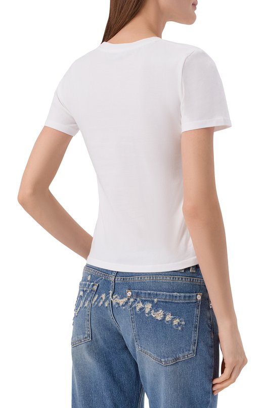 Хлопковая футболка Blumarine 4T106A/TJ0023 Белый  4T106A/TJ0023 Фото 4