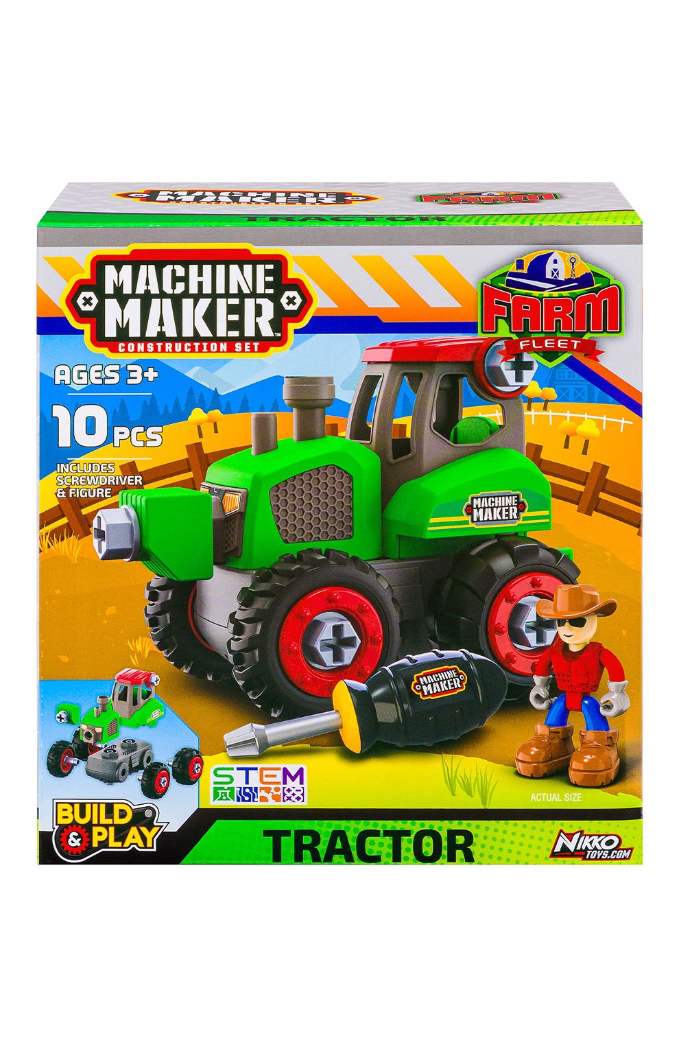 Машинка-конструктор трактор NIKKO, арт. 40071, фото 3