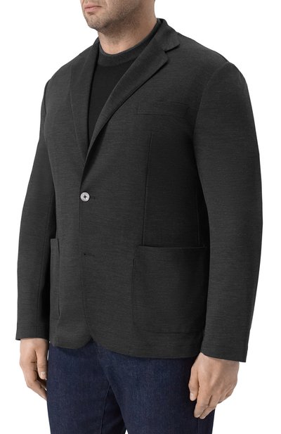 Шерстяной пиджак MARCO PESCAROLO темно-серого цвета по цене 186000 руб., арт. GI0VE/53Y19, фото 3 Шерстяной пиджак MARCO PESCAROLO, арт. GI0VE/53Y19, фото 3