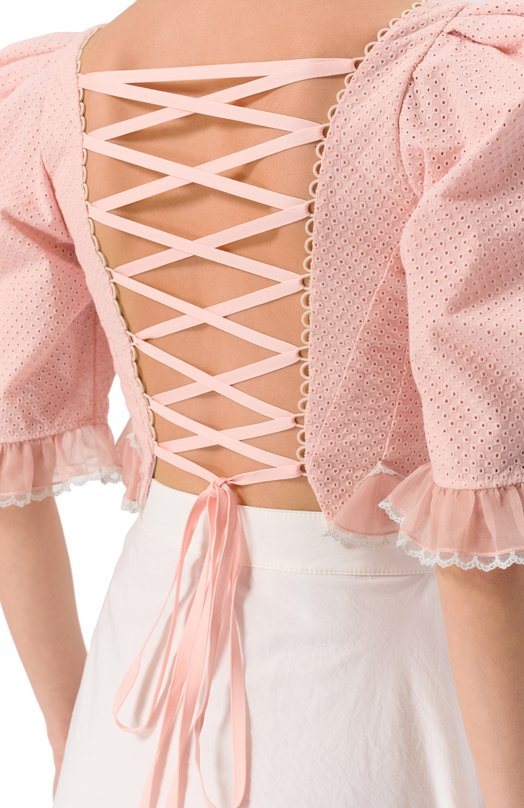 Хлопковая блузка Ulyana Sergeenko CMA008SS24P1388Т24 Розовый  CMA008SS24P1388Т24 Фото 5