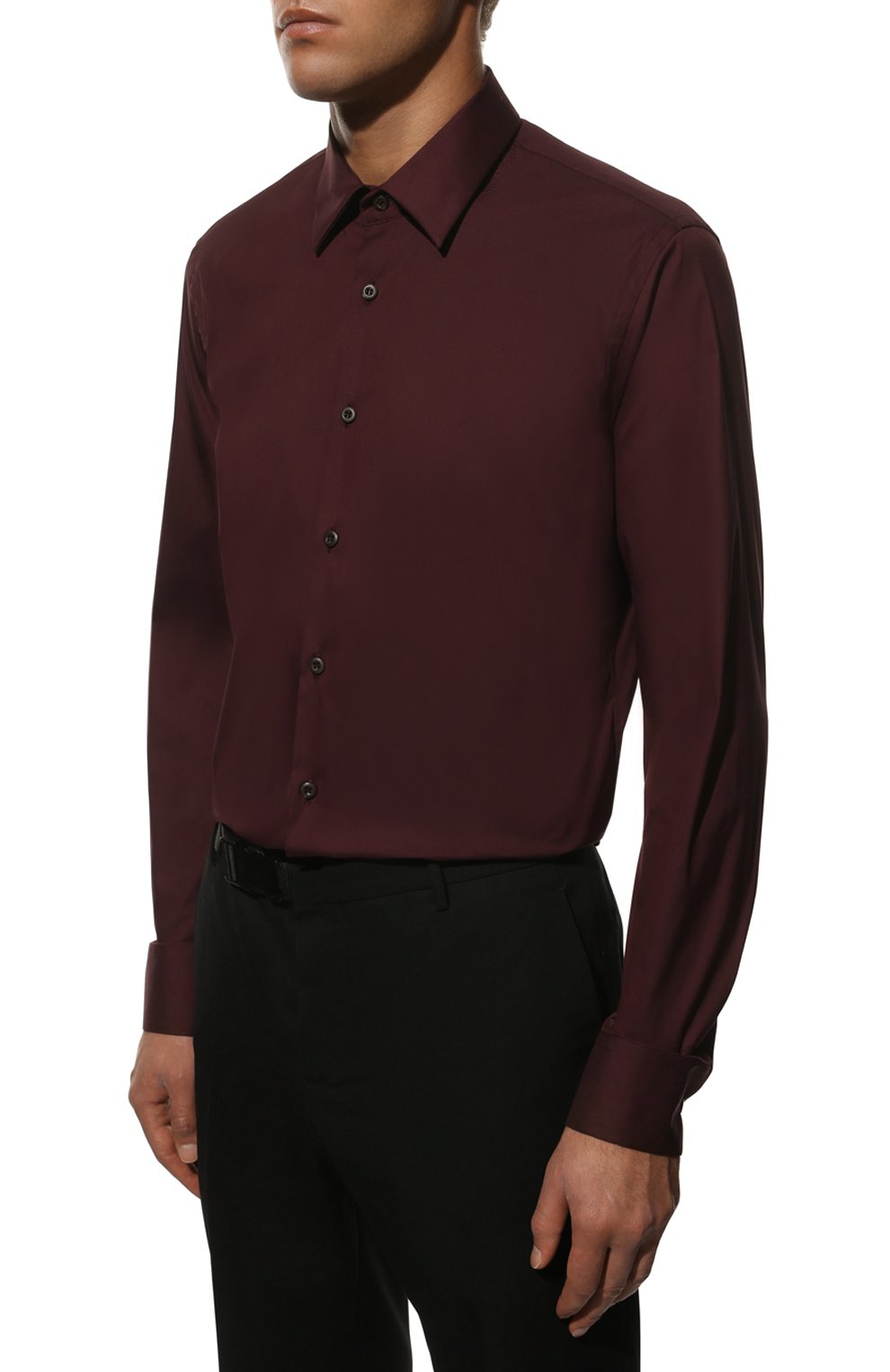 Хлопковая рубашка PRADA бордового цвета по цене 65000 руб., арт. UCM608-F62-F0007, фото 3 Хлопковая рубашка PRADA, арт. UCM608-F62-F0007, фото 3