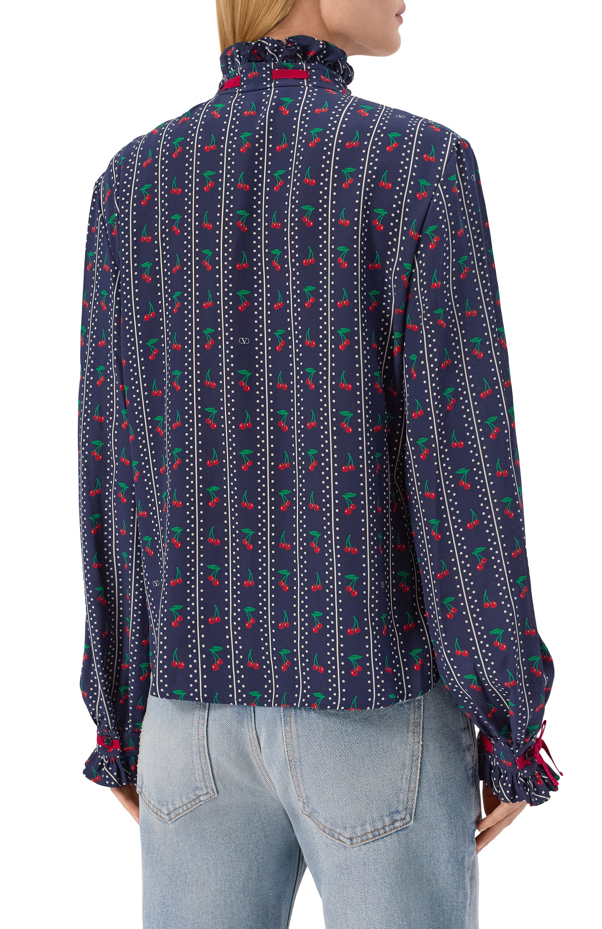 Шелковая блузка VALENTINO, арт. 7B3AB7U6/9FR, фото 4