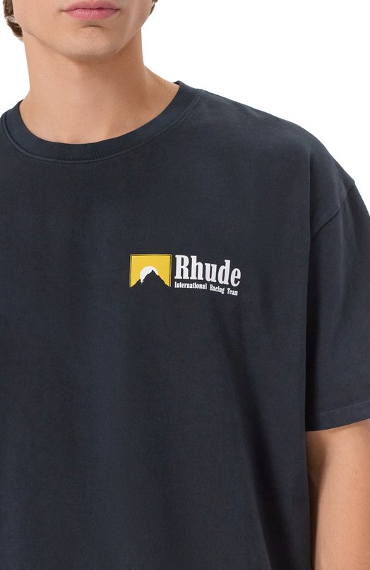 Хлопковая футболка Rhude RHPF25TT10012 Чёрный  RHPF25TT10012 Фото 5
