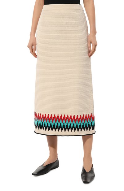 Хлопковая юбка JIL SANDER белого цвета по цене 87450 руб., арт. J40MA0135/J15402, фото 3 Хлопковая юбка JIL SANDER, арт. J40MA0135/J15402, фото 3