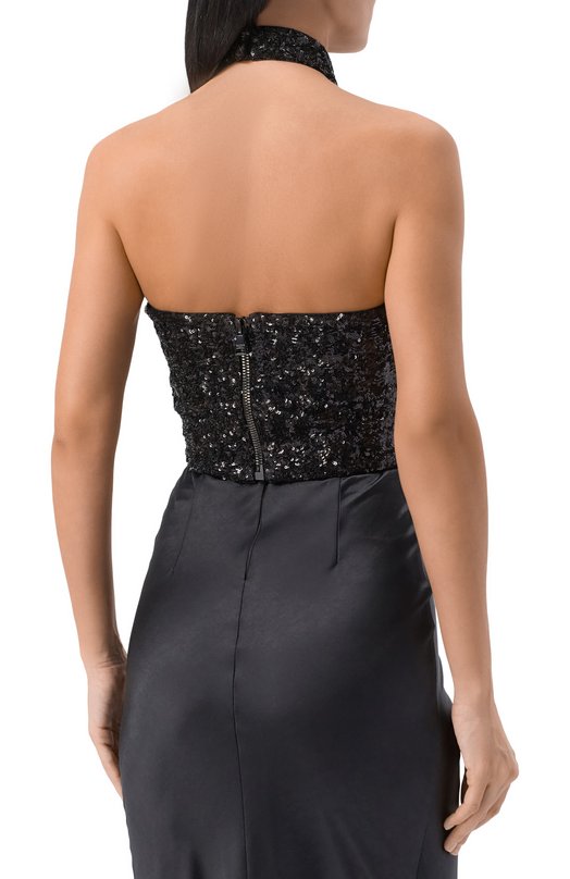 Топ с отделкой пайетками Balmain FF0AB505/PD22 Чёрно-белый  FF0AB505/PD22 Фото 4