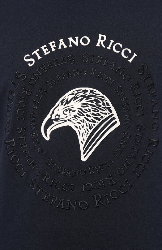 Хлопковая футболка Stefano Ricci MNH3402690/803 Синий  MNH3402690/803 Фото 5
