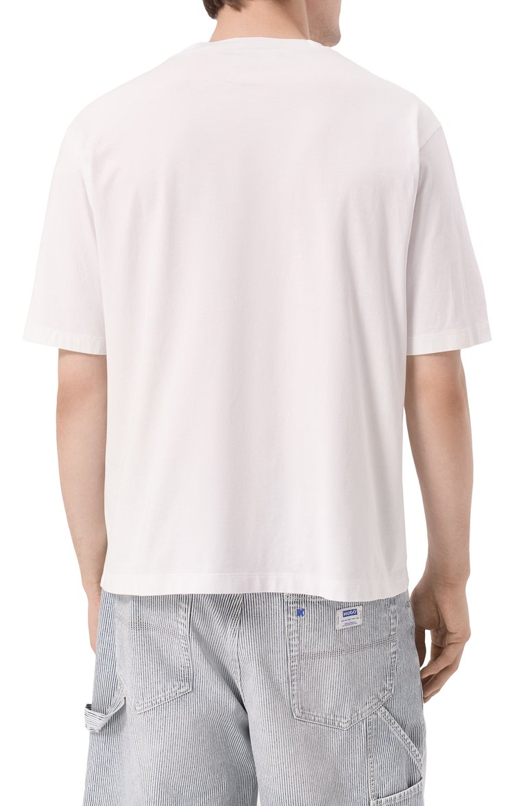 Мужская хлопковая футболка DSQUARED2 белого цвета, арт. S71GD1537/D20020 | Фото 4 (Длина (для топов): Стандартные; Материал внешний: Хлопок; Рукава: Короткие; Принт: С принтом; Стили: Спорт-шик; Мужское Кросс-КТ: Футболка-одежда)