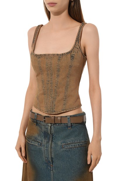 Джинсовый топ-корсет GIUSEPPE DI MORABITO бежевого цвета по цене 56750 руб., арт. 03PFDNT063A 03331, фото 3 Джинсовый топ-корсет GIUSEPPE DI MORABITO, арт. 03PFDNT063A 03331, фото 3