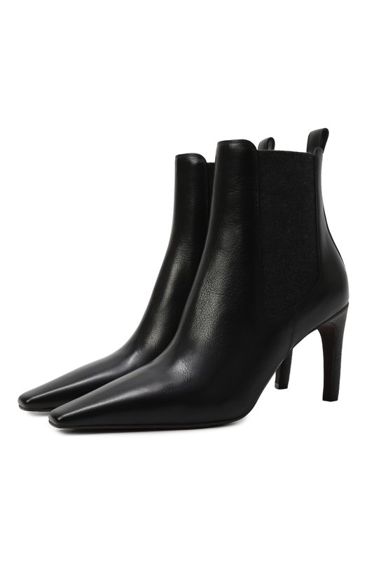 Кожаные ботильоны Brunello Cucinelli MZ0RC3008P Чёрный MZ0RC3008P
