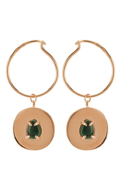 Серьги с малахитом: лев  MOONKA, арт. in-er-mal, фото 1