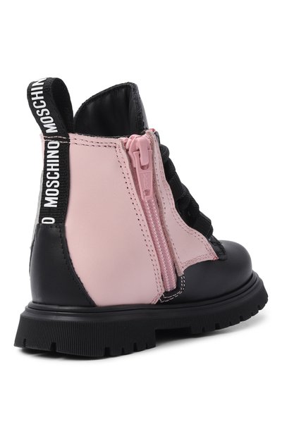 Кожаные ботинки MOSCHINO черного цвета по цене 29950 руб., арт. 84141/VAR2, фото 3 Кожаные ботинки MOSCHINO, арт. 84141/VAR2, фото 3