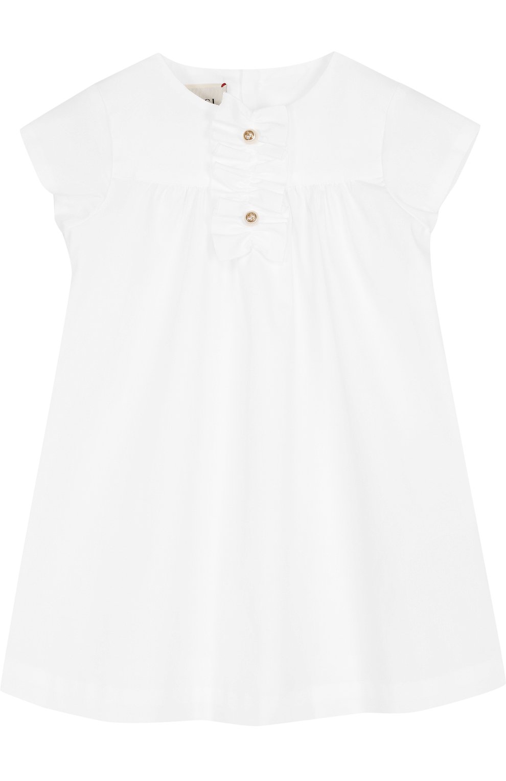 Хлопковое мини-платье свободного кроя с оборкой GUCCI, арт. 503767/XB365, фото 1