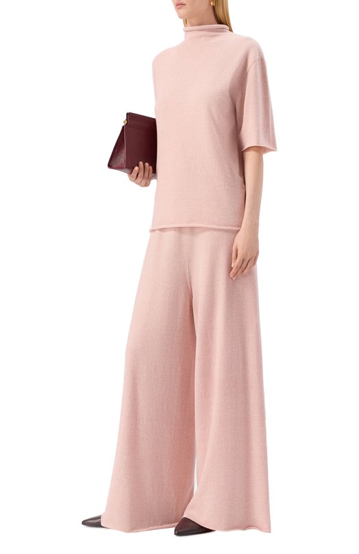 Кашемировые брюки Jil Sander J40KA0017/J13204 Розовый  J40KA0017/J13204 Фото 2