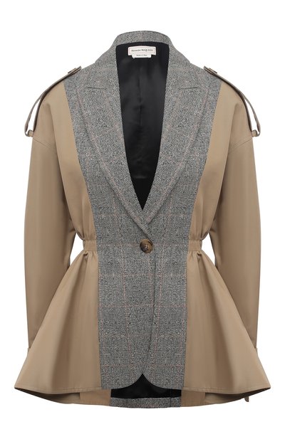 Женский хлопковый жакет ALEXANDER MCQUEEN, арт. 646945/QFAAA