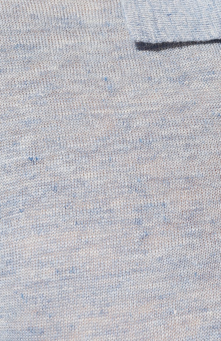 Мужское льняное поло GRAN SASSO голубого цвета, арт. 57174/24801 | Фото 5 (Рукава: Короткие; Застежка: Открытый ворот; Длина (для топов): Стандартные; Кросс-КТ: Трикотаж; Материал сплава: Проставлено; Материал внешний: Лен; Драгоценные камни: Проставлено; Стили: Кэжуэл)