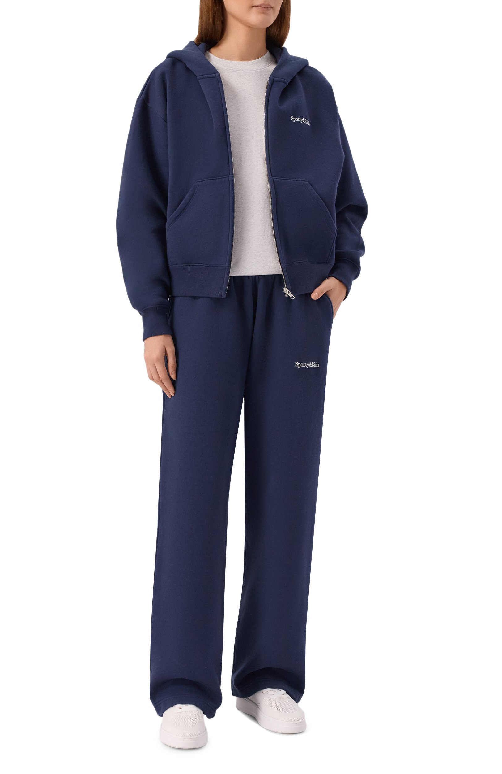 Хлопковые брюки SPORTY AND RICH, арт. PA08884300BL106, фото 2