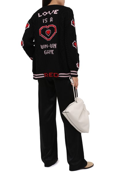 Шерстяной кардиган REDVALENTINO черного цвета по цене 69800 руб., арт. UR0KA00T/5F7, фото 2 Шерстяной кардиган REDVALENTINO, арт. UR0KA00T/5F7, фото 2