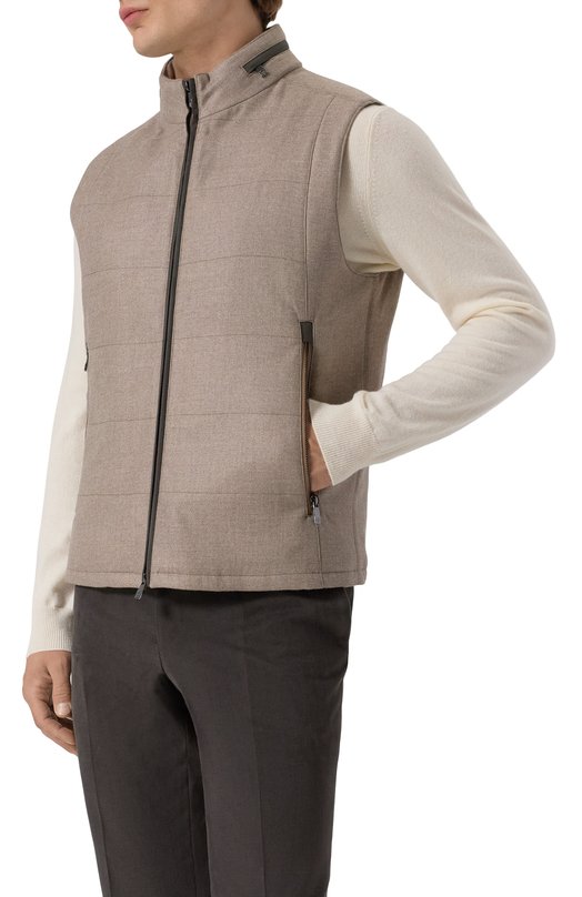 Жилет из шерсти и кашемира Corneliani 26C571-2618267 Бежевый  26C571-2618267 Фото 3