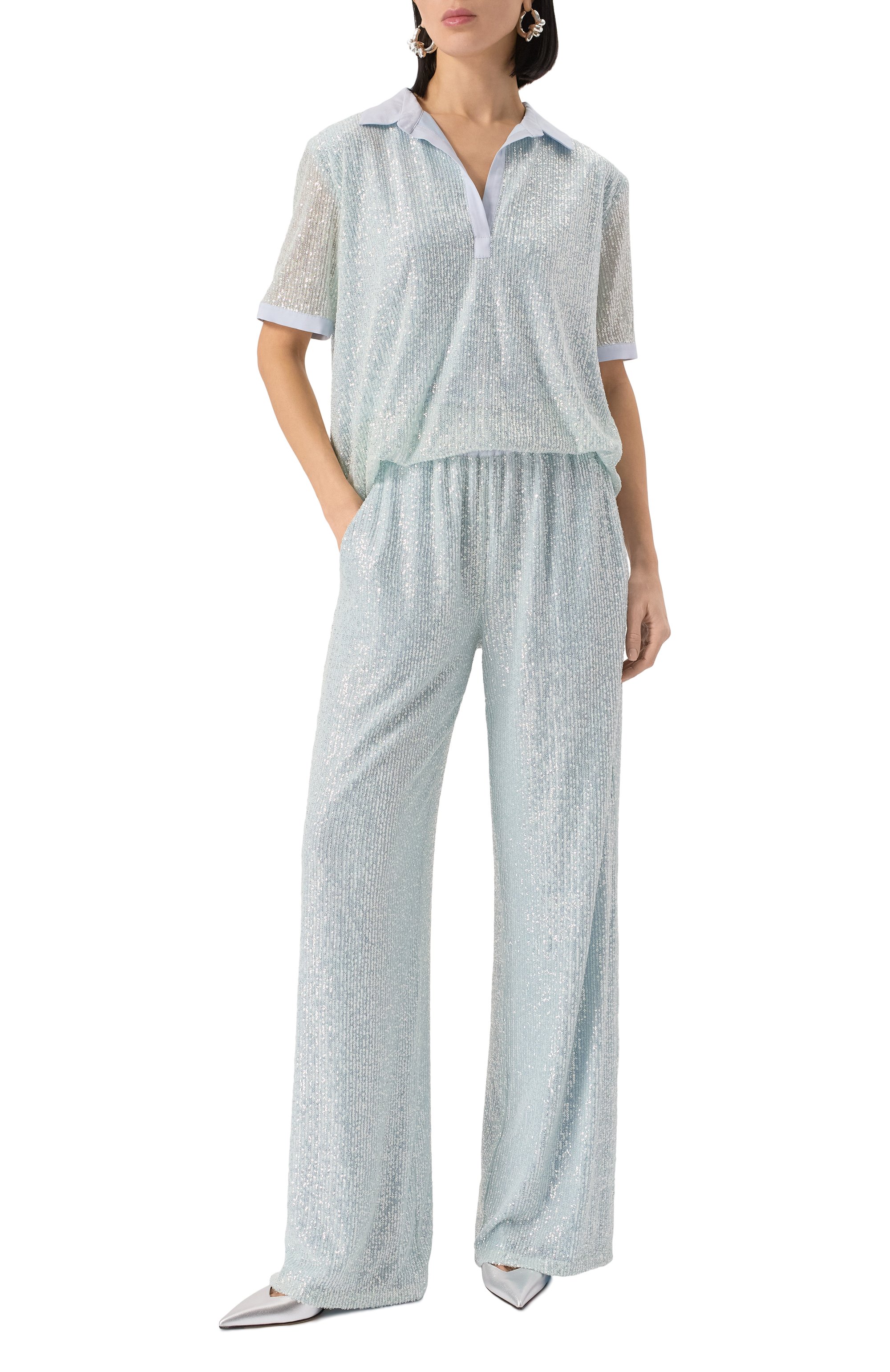 Блузка с отделкой пайетками KITON, арт. D59444K0989E01, фото 2