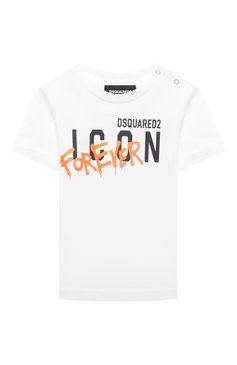 Детский хлопковая футболка DSQUARED2 белого цвета, арт. DQ0920-D00MM | Фото 1 (Материал сплава: Проставлено; Нос: Не проставлено; Материал внешний: Хлопок; Кросс-КТ НВ: Футболка)