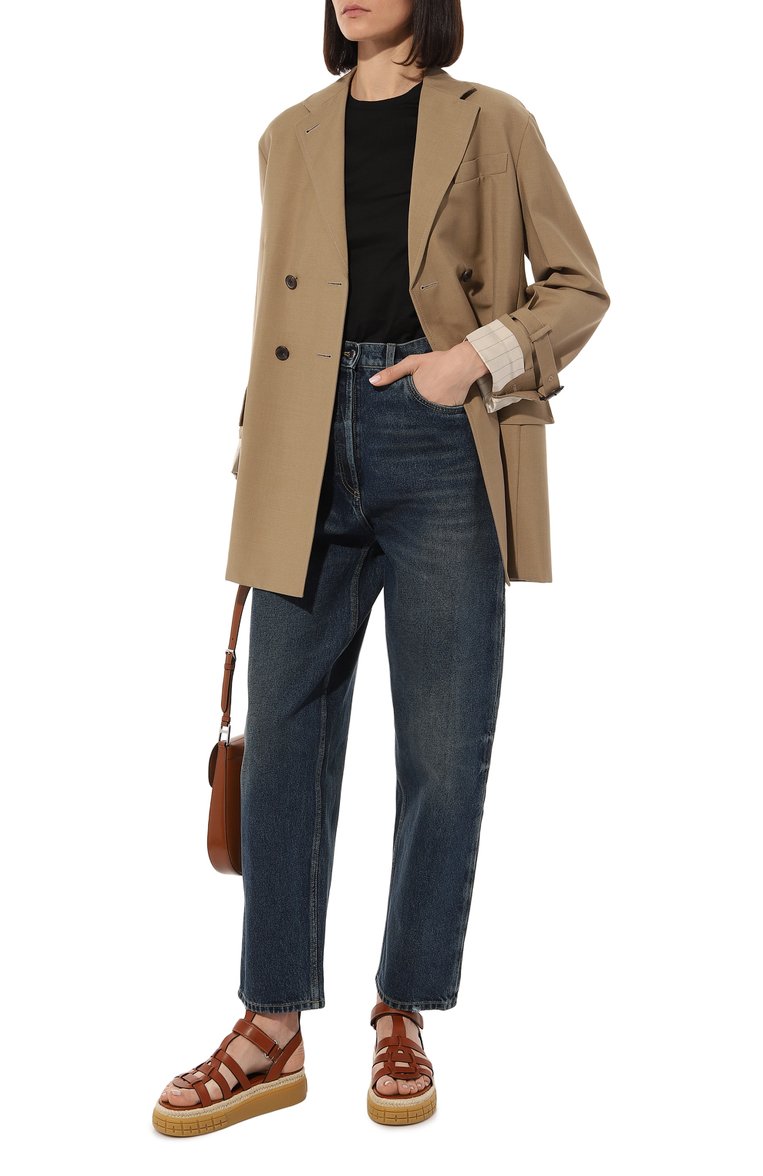 Женские кожаные сандалии PRADA коричневого цвета, арт. 1X960L-248-F0046-045 | Фото 2 (Материал внутренний: Натуральная кожа; Подошва: Платформа; Материал внешний: Натуральная кожа)